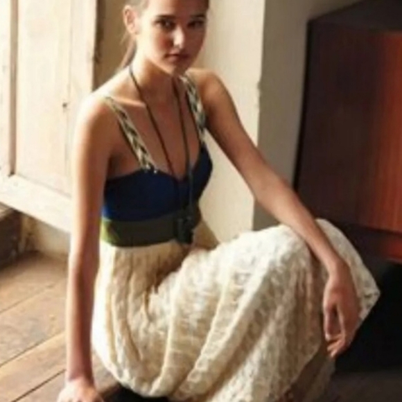 Anthropologie MÄDCHEN Velvet Bodice Flocked Silk Skirt, 6 - Picture 9 of 9